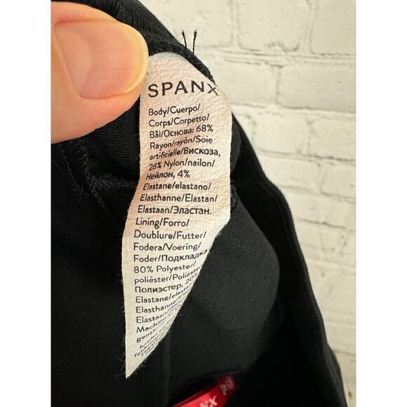 SPANX black pull on stretch pants straight leggings size M - Picture 6 of 6